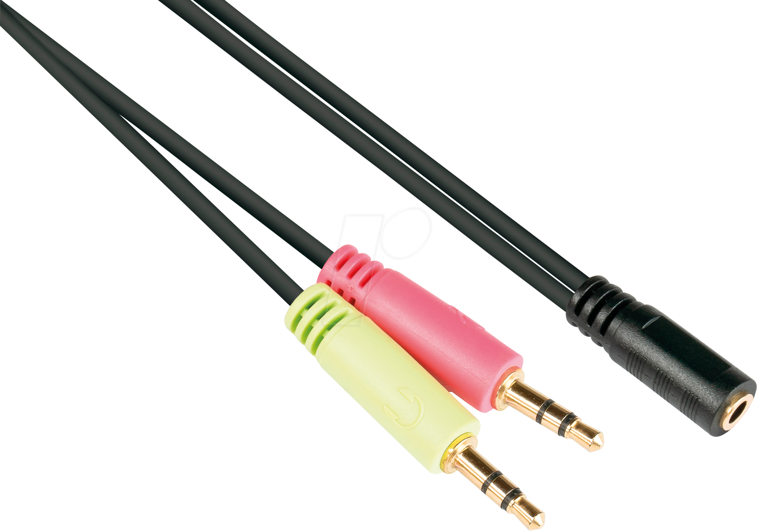 GC AD-HS04 - Audiokabel, 2x 3,5 mm Klinkenstecker auf Buchse , OMTP, 0,2 m