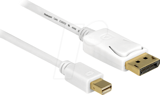 DELOCK 83985 - DisplayPort Kabel, mini DP 1.2 Stecker auf DP Stecker, 4K, 0,5 m