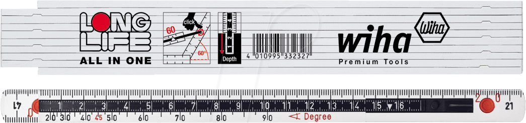 WIHA 4102007 - Gliedermaßstab, Zollstock, 2000 mm