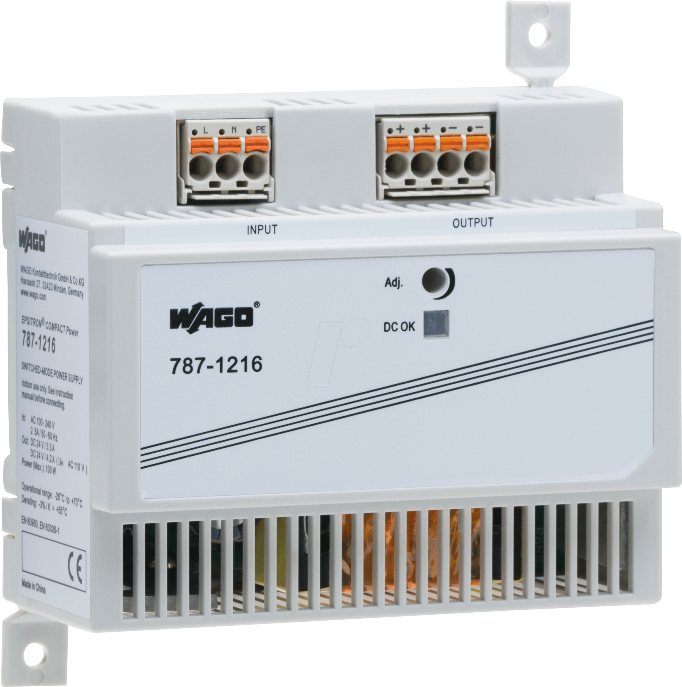 WAGO 787-1216 - Schaltnetzteil, Hutschiene, 100 W, 24 V, 4,2 A