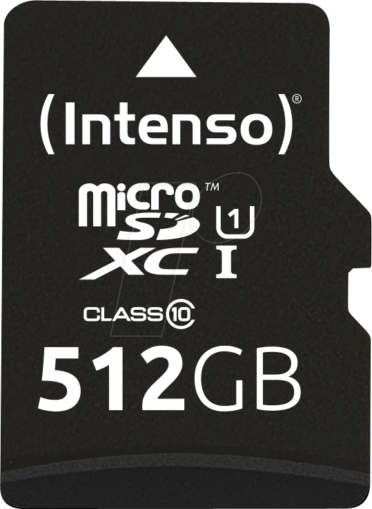 INTENSO 3423493 - MicroSDXC-Speicherkarte 512GB, Intenso Class 10, UHS-1