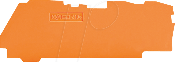 WAGO 2106-1392 - Abschluss- und Zwischenplatte, 1 mm, 3-Leiter-Klemmen, orange