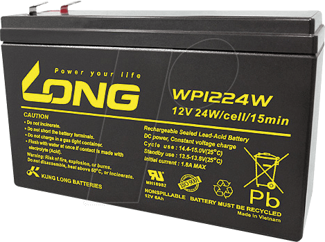 WP 1224W - Blei-Vlies-Akku, 12 V, 6 Ah, Hochstrom