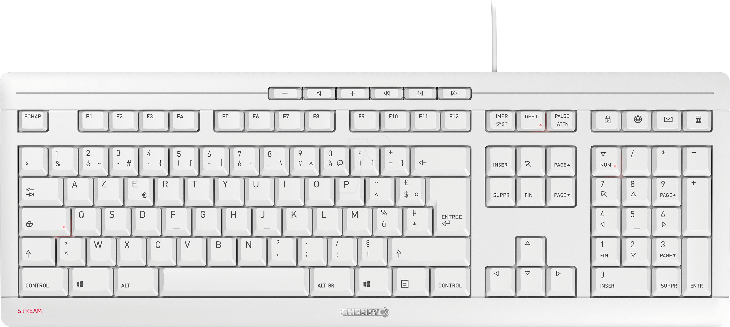 JK-8500FR-0 - Tastatur, USB, weiß-grau, Frankreich