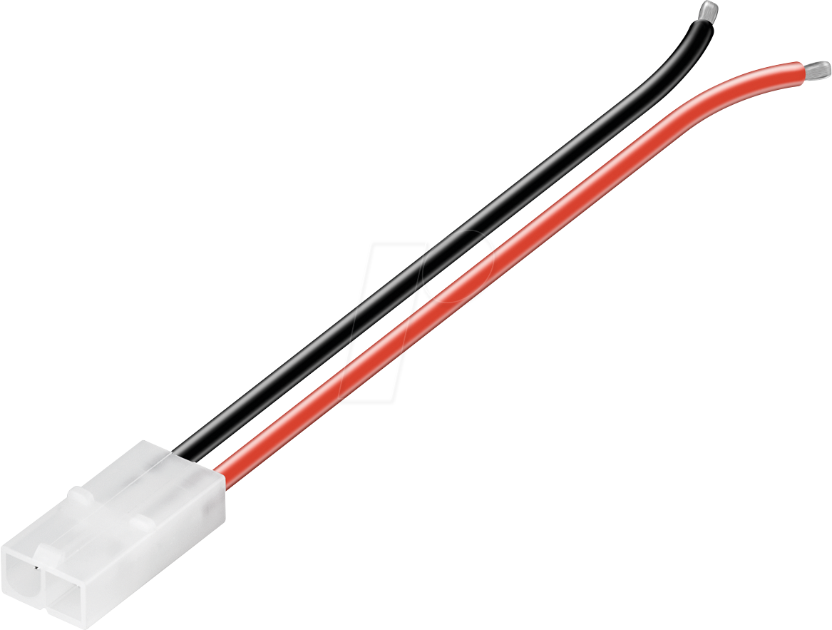 GOOBAY 23235 - Tamiya-Stecker mit Kabel, 14 cm, rot / schwarz