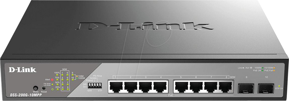 D-LINK S20G10MPP - Switch, 10-Port, Gigabit Ethernet, PoE++, SFP