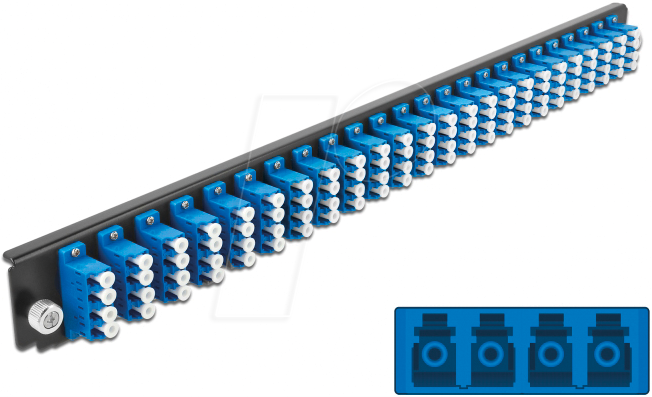Thumbnail - DELOCK 43369 - 19'' Spleißbox Frontblende, 24 Port, LC Quad, blau