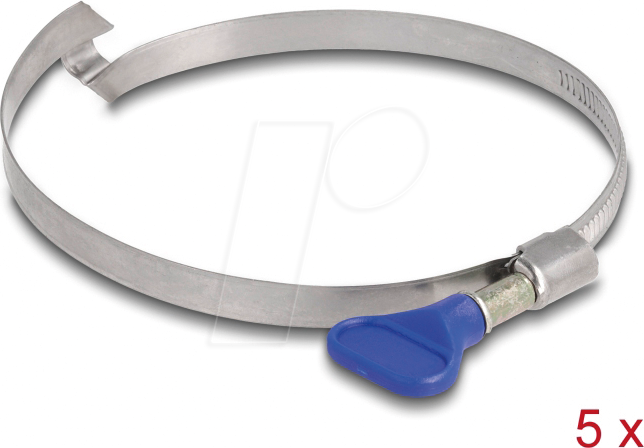 DELOCK 19621 - Schlauchschellen mit Brücke, 80 - 100 mm, 5 Stück, Edelstahl 400