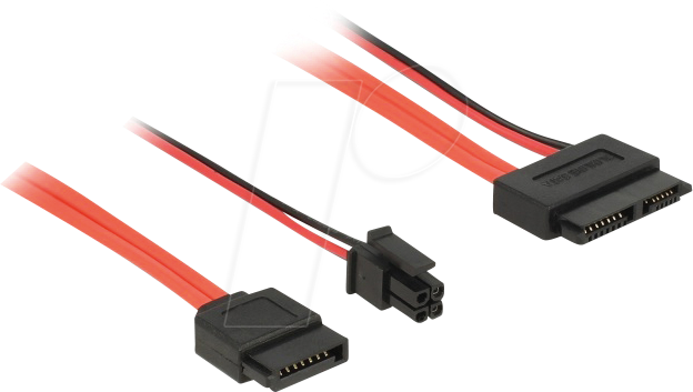 DELOCK 84848 - SATA 6 Gb/s 7 Pin Bu + Micro Fit 3.0 4 Pin Stec > Slim SATA 13 P