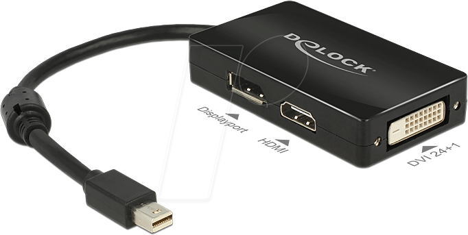 Thumbnail - DELOCK 62623 - DisplayPort Adapter, Mini DP Stecker auf DP/ HDMI/ DVI