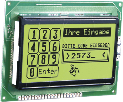 LCD-128X64GN AC - LCD-Grafikdisplay, 128x64 Pixel, ge/gn, m.Bel.