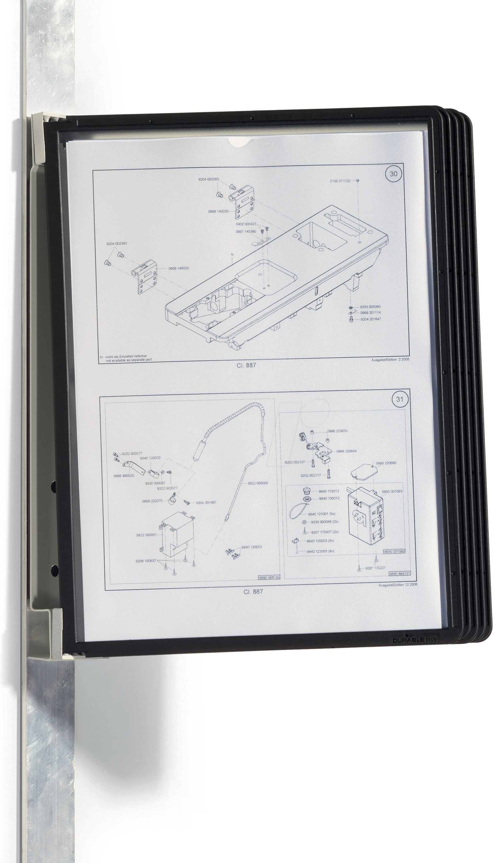 DURABLE 591401 - Sichttafelsystem VARIO® MAGNETIC WALL 5, Set, schwarz