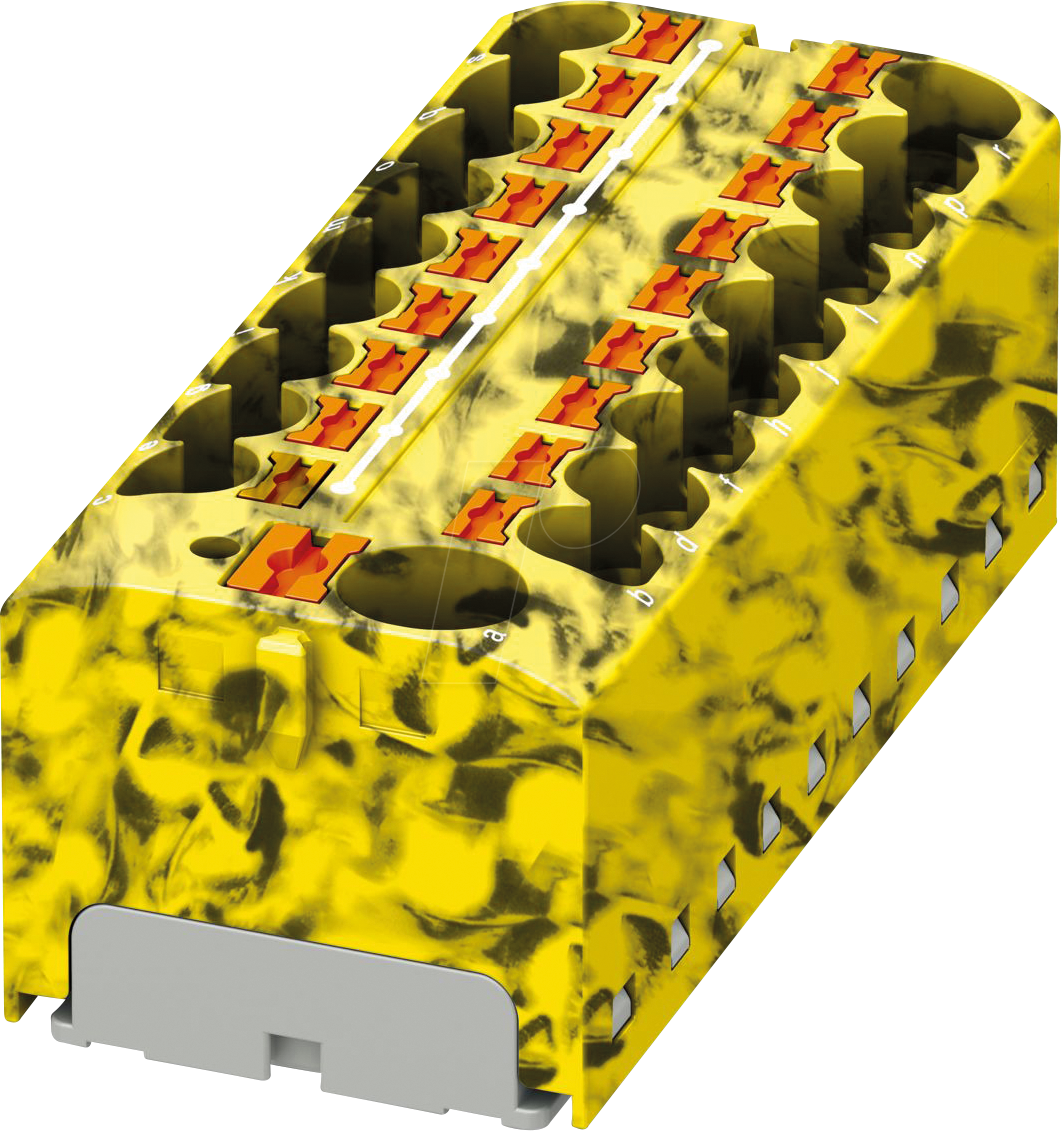 PHOE 3273920 - Verteilerblock PTFIX, 10/18X4, schwarz/gelb