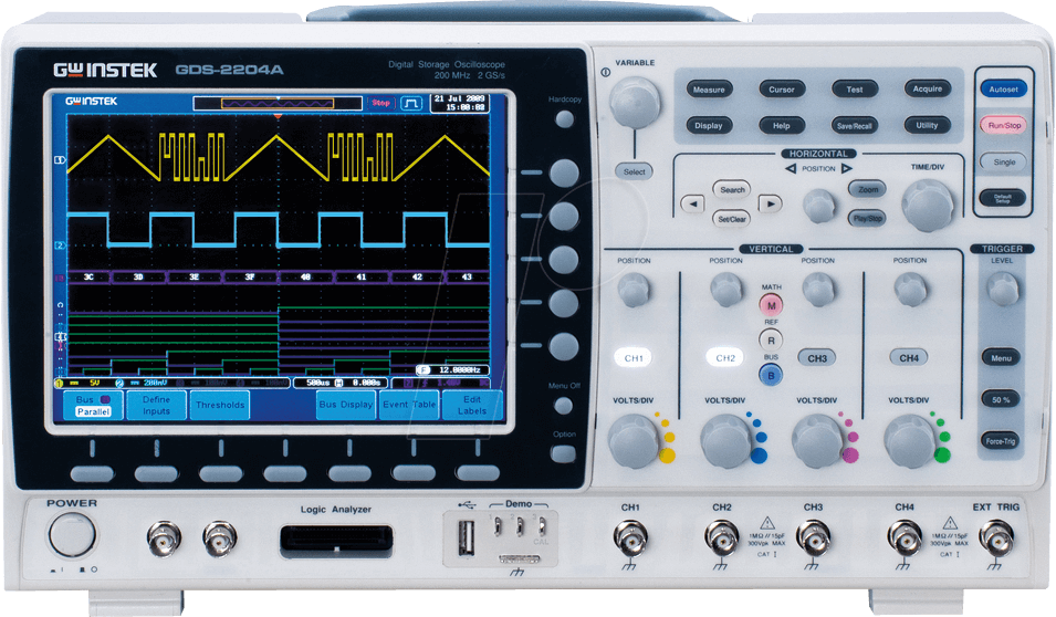 Thumbnail - GDS-2204A - Digital-Speicher-Oszilloskop GDS-2204A, 200 MHz, 4 Kanäle