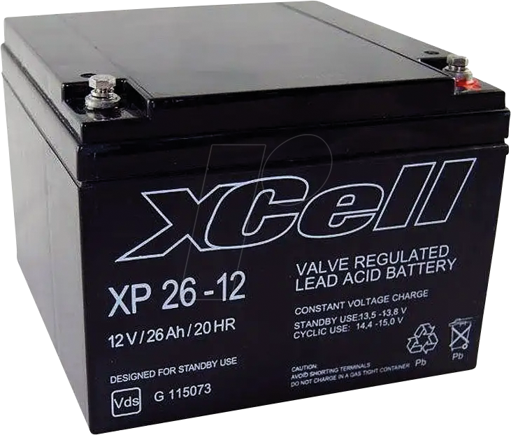 XCELL XP26-12 - Blei-Vlies-Akku, 12 V, 26 Ah