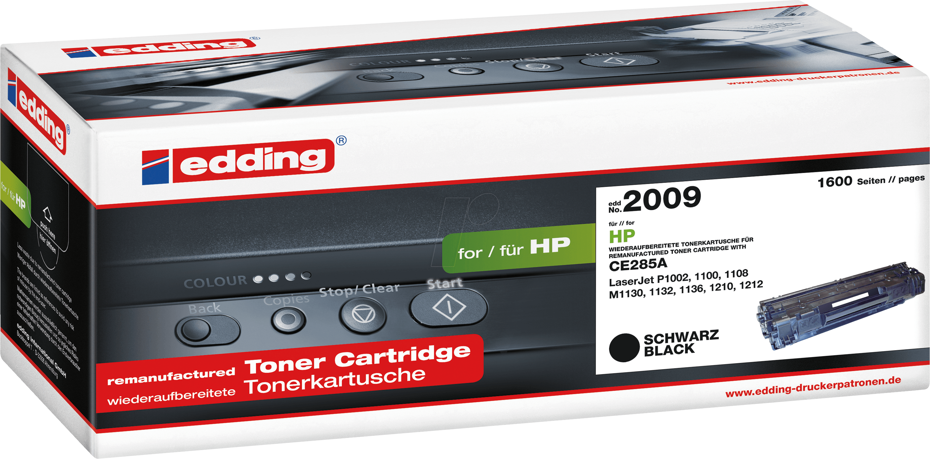 EDDING EDD-2009 - Toner, schwarz, 85A (CE285A), rebuilt, HP