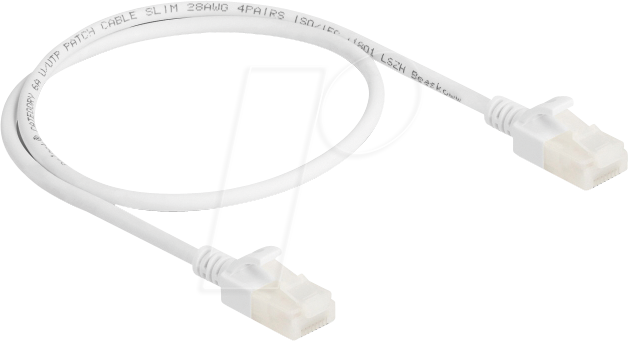 Thumbnail - DELOCK 80358 - Patchkabel Cat.6a U/UTP Slim 0,5 m weiß