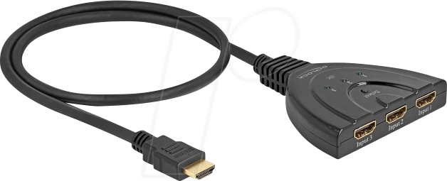 DELOCK 18649 - HDMI Switch, 3 Port, 8K 60 Hz, 60 cm