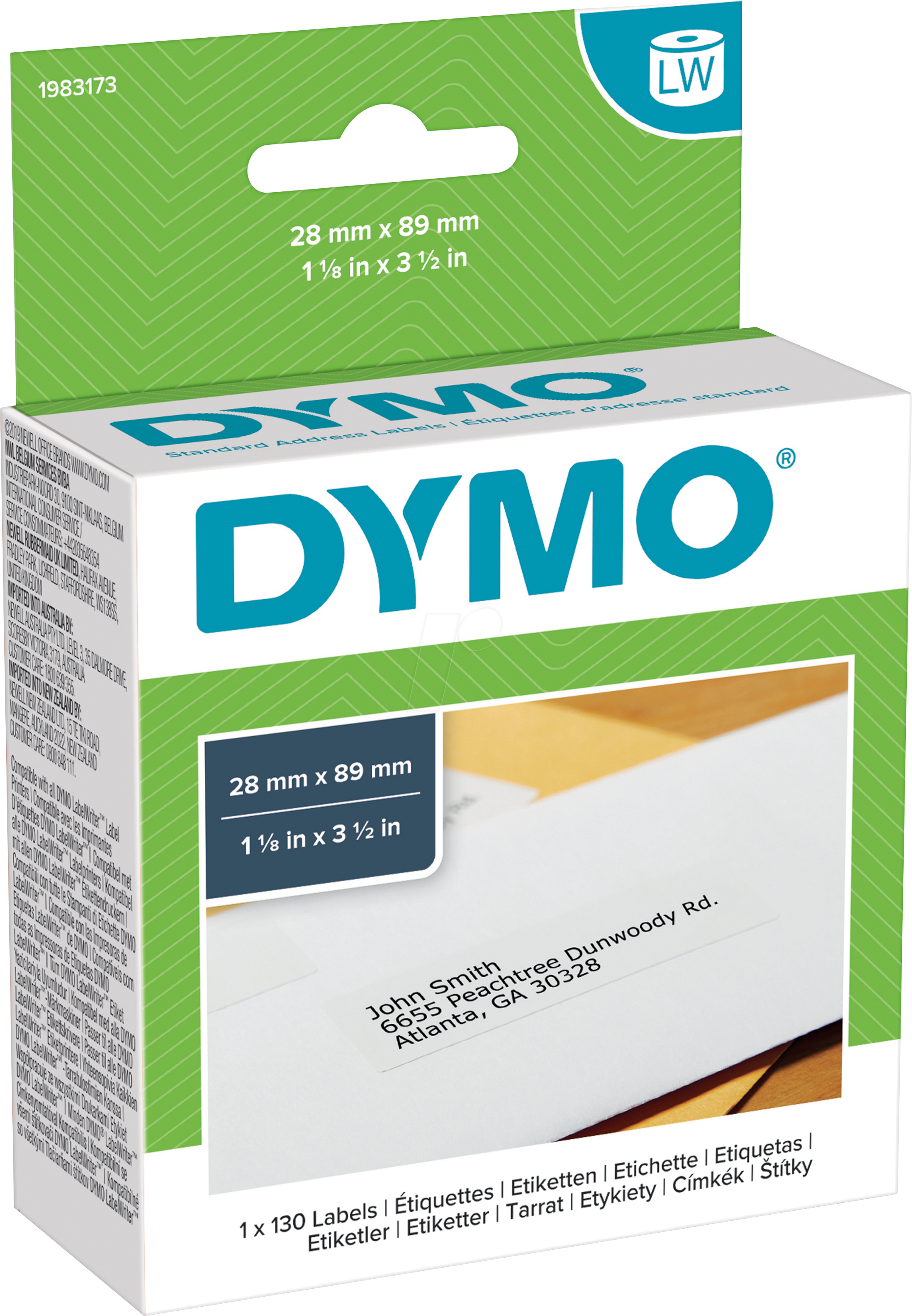 DYMO LW 1983173 - DYMO Etiketten für LabelWriter, 28mm x 89mm