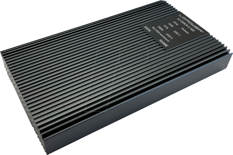 LC-DOCK-C-M2 - Externes M.2 SATA+NVMe SSD Gehäuse, Aluminium, USB 3.1
