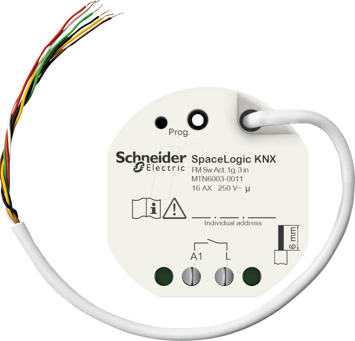 SE MTN6003-0011 - SpaceLogic KNX UP Schaltaktor 1-fach mit 3 Binäreingängen