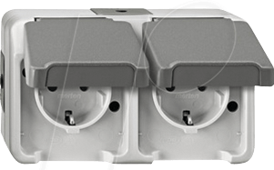 EL ME 23218029 - Aquastar, Steckdose, 2-fach, waagerecht, lichtgrau