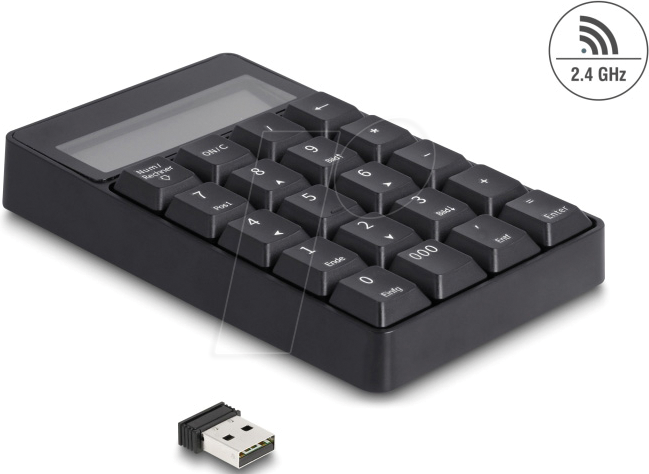 DELOCK 12113 - Nummernblock, 2,4 GHz, schwarz