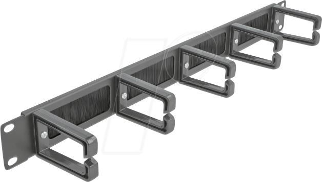 DELOCK 66490 - 19'' Kabelmanagement Bürstenleiste mit 5 Bügeln 1 HE schwarz