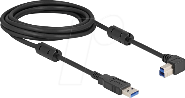 DELOCK 81110 - USB 5 Gb/s Kabel, A Stecker auf B Stecker, 90° rechts, 3 m