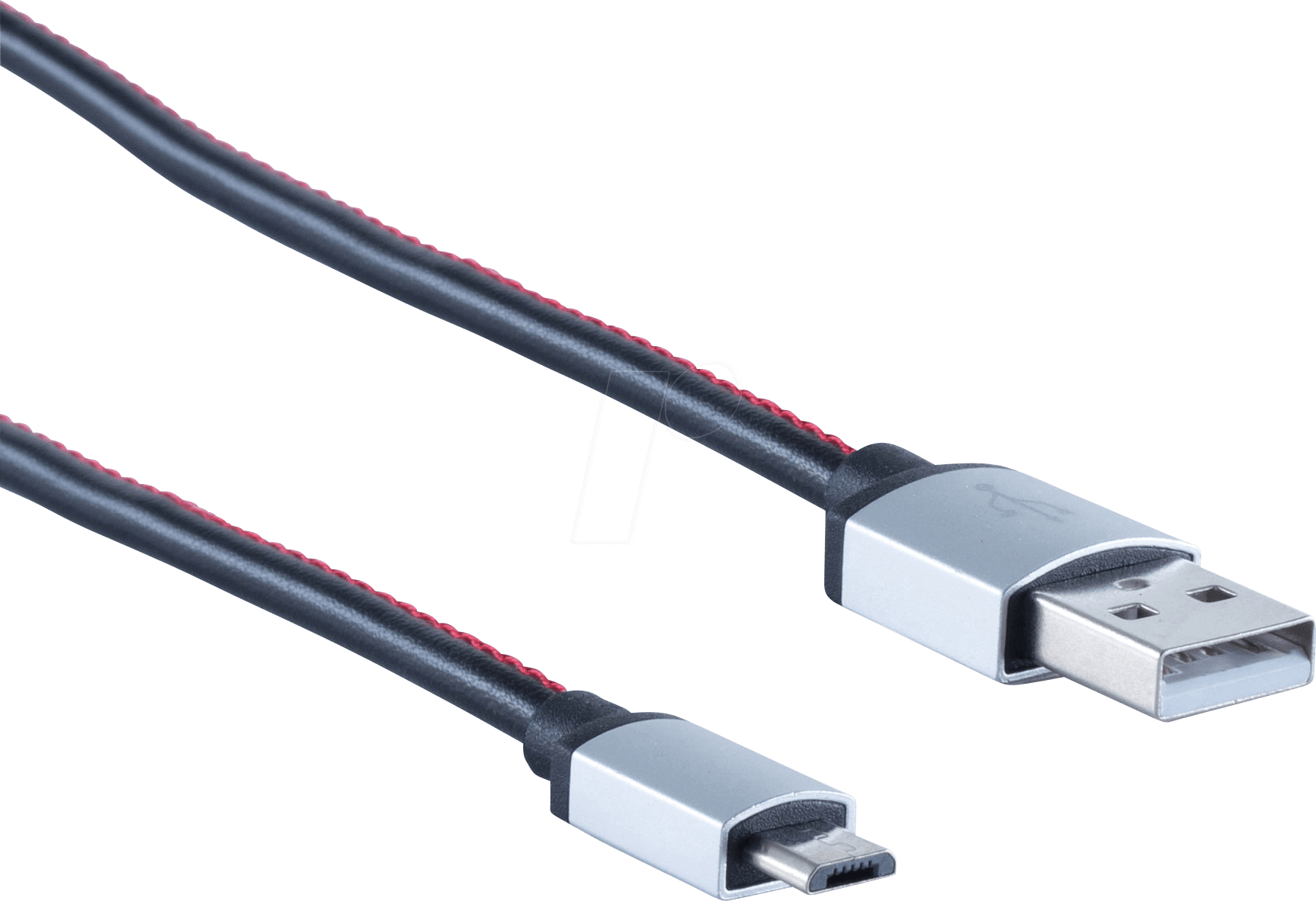 SHVP BS1450105 - USB-A-Stecker > USB Micro B, Leder schwarz 2m