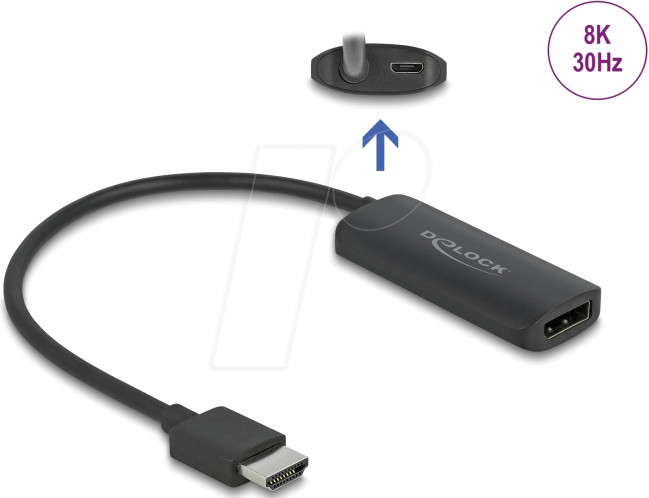 DELOCK 64213 - HDMI Adapter, HDMI Stecker auf DP Buchse
