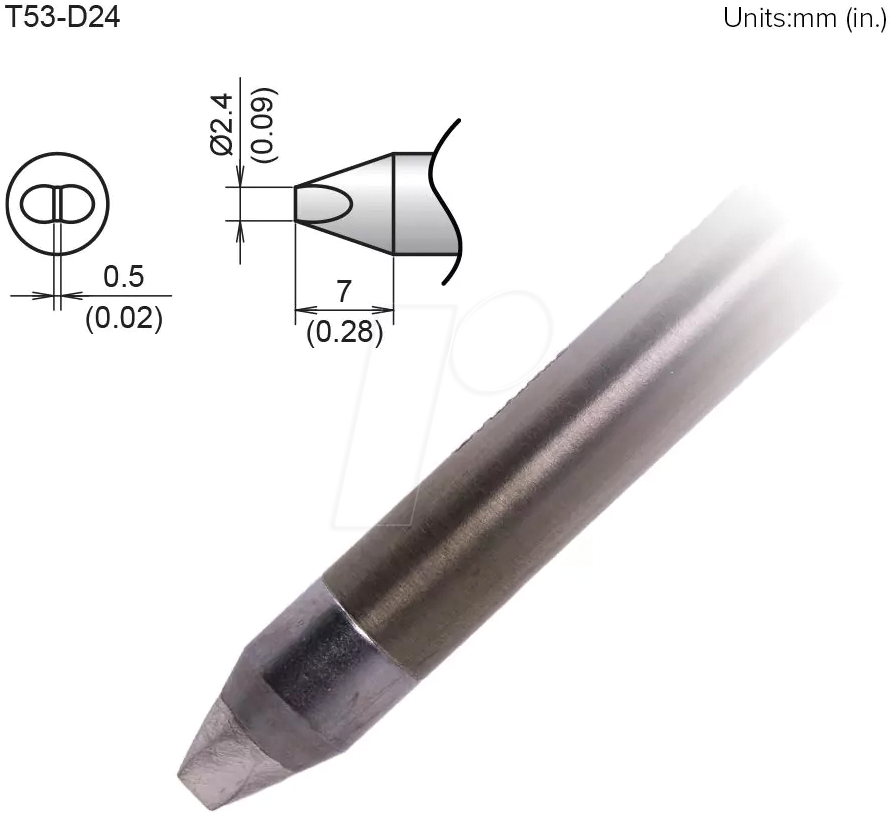 HAK T53-D24 - Aktiv-Lötspitze T53-D24, 2,4 mm, meißel