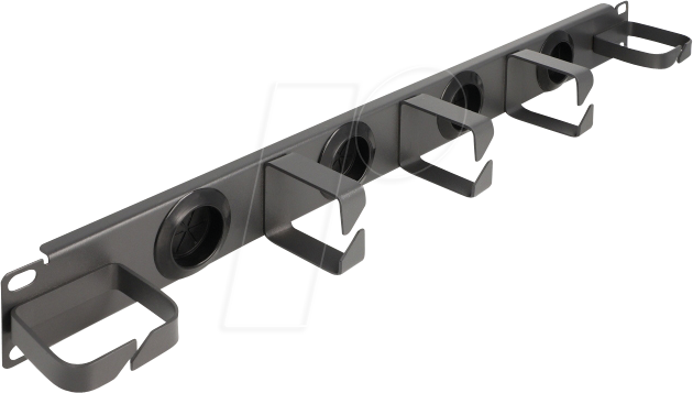 DELOCK 66751 - 19'' Rangierpanel, 1 HE, 5 Bügel, dunkelgrau