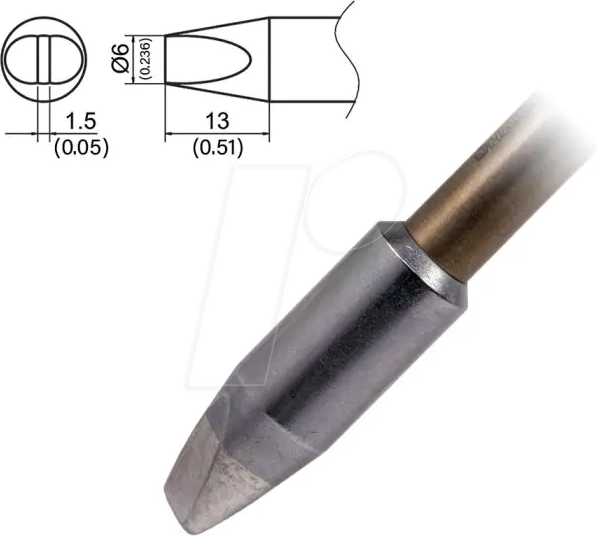 HAK T37-D6 - Aktiv-Lötspitze T37-D6, 6,0 mm, meißel