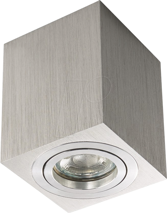 HEIT VO-500736 - Aufbaustrahler, Aluminium gebürstet, eckig, schwenkbar, GU10