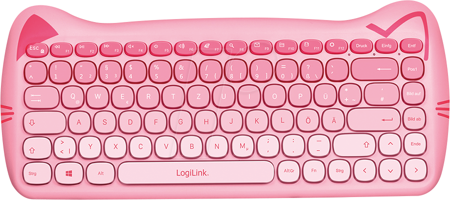 LOGILINK ID0220 - Tastatur-/Maus-Kombination, Funk, kindergerecht, pink