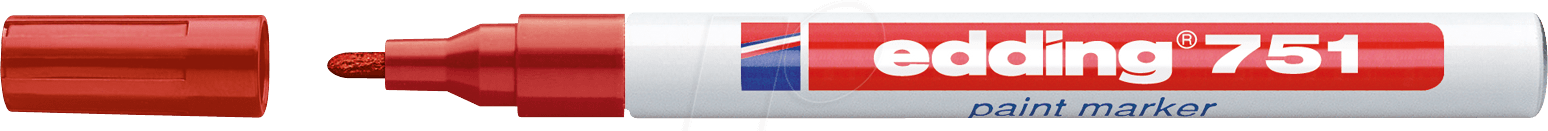 EDDING 751RT - Lack Marker, 1,0 - 2,0 mm, rot