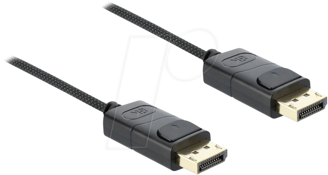 DELOCK 81673 - DisplayPort Kabel 8K 60 Hz mit Geflechtmantel, 1 m