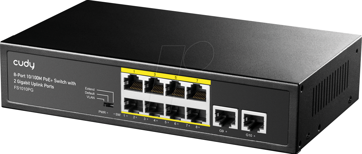 CUDY FS1010PG - Switch, 10-Port, Fast Ethernet, PoE+
