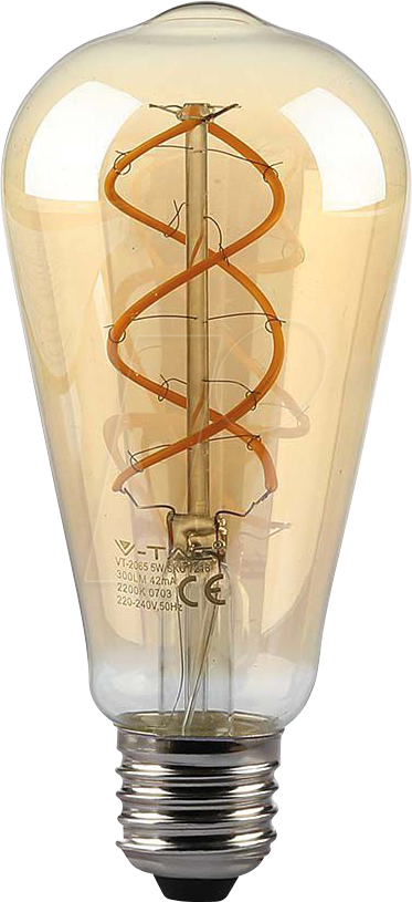 VT-217218 - LED Filament Lampe E27, 5 W, 300 lm, 1800 K, Edison