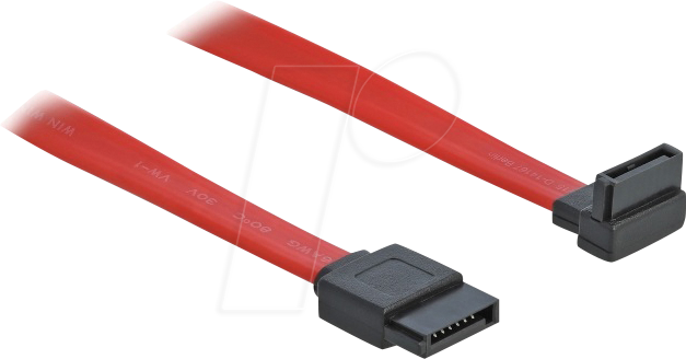 DELOCK 84249 - SATA 3 Gb/s Kabel gerade auf oben gewinkelt 30 cm rot