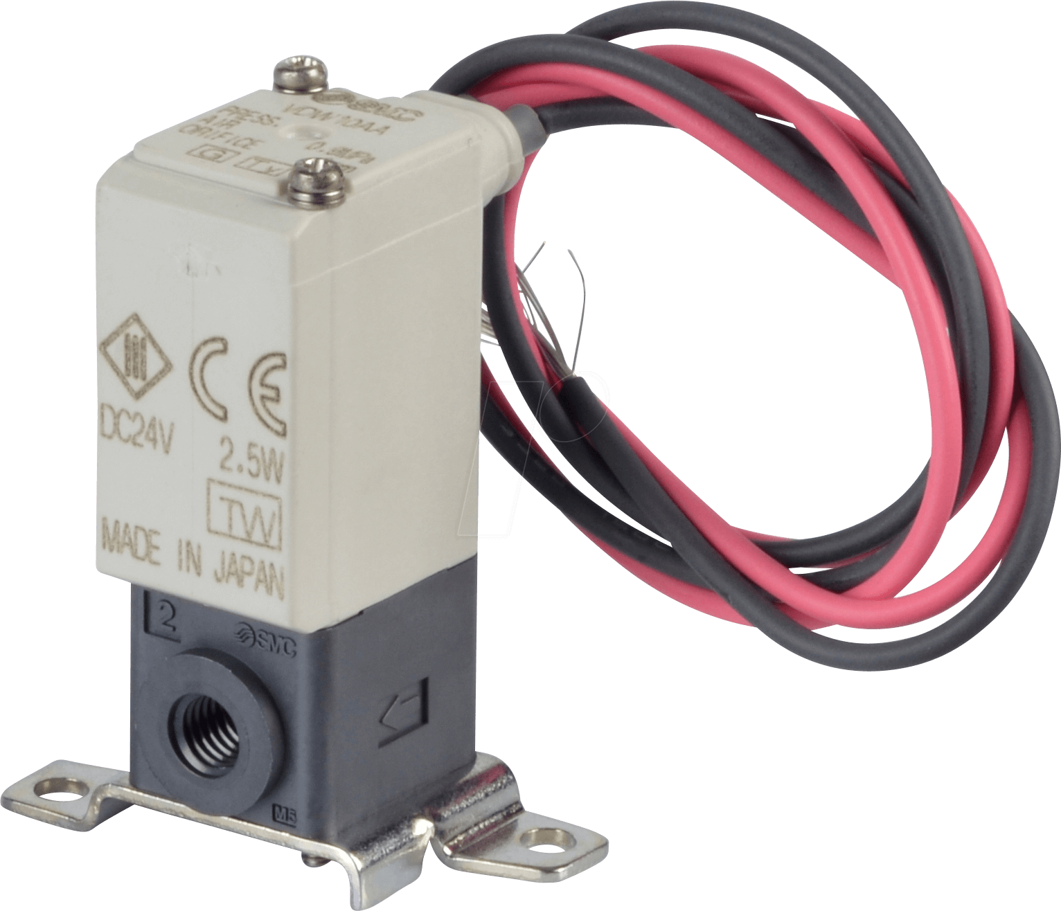 VDW10AA - Elektromagnetventil 2/2 für Druckluft, NC, 24 VDC, Kunststoff