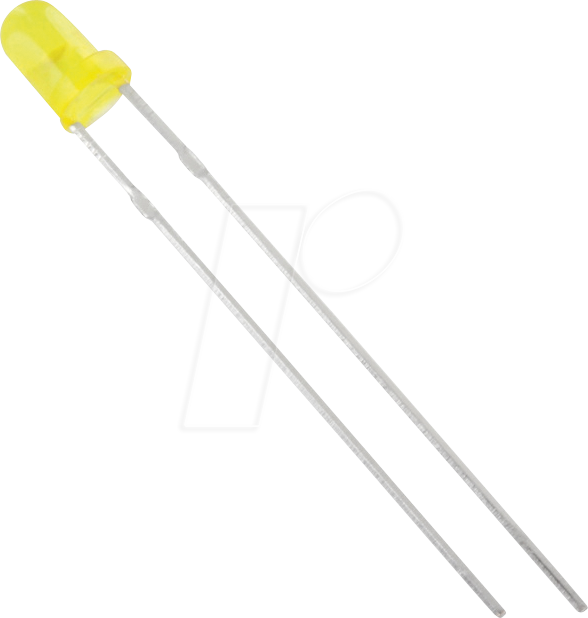 3004Y1D-EHC-B - LED 3mm, bedrahtet, gelb, 350 mcd, 60°