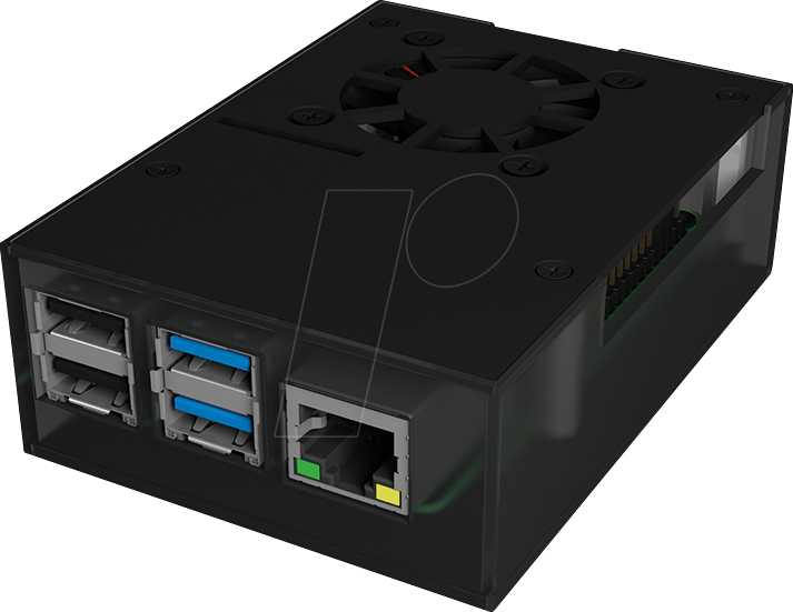 RPI CASE RP108 - Gehäuse für Raspberry Pi 4, Alu/Kunststoff, schwarz