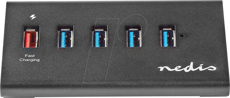 N UHUBUP3510BK - USB 3.0 Hub, 5 Port, QC3.0, 5x USB