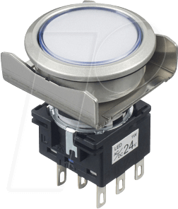 ID LB6MLM1T64PW - Beleuchteter Einbautaster LB, 22 mm, 2 CO