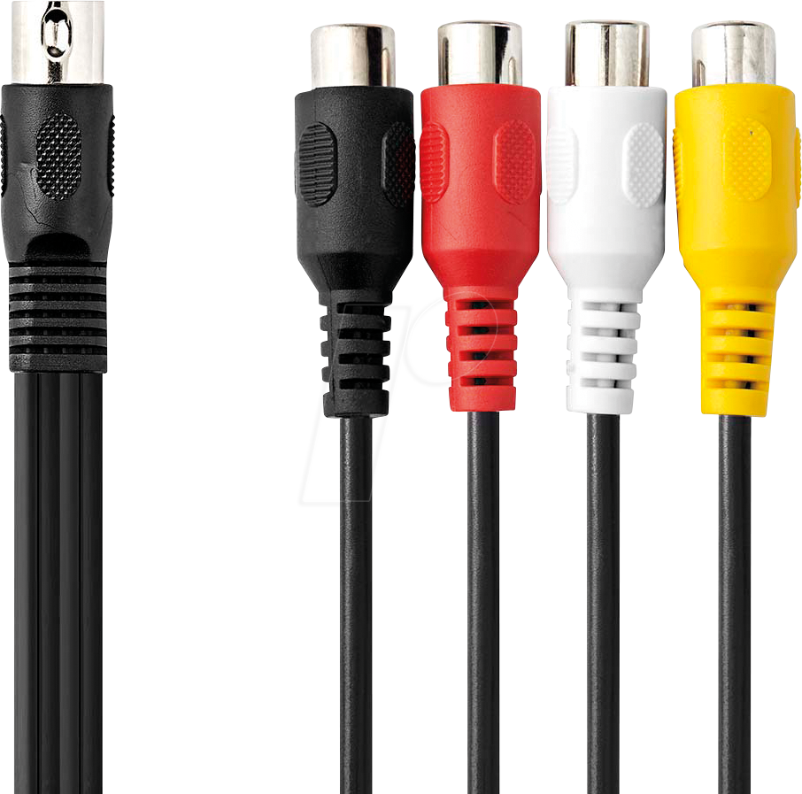 N CAGL20450BK02 - Audio Kabel, 5-pol DIN Stecker auf 4x Cinch Buchse, 0,2 m