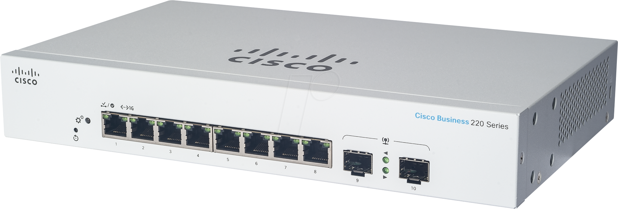CISCO CBS2208FPE - Switch, 10-Port, Gigabit Ethernet, PoE+, SFP