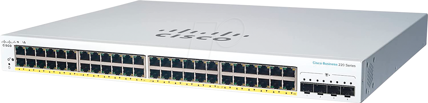 CISCO CBS2248P4G - Switch, 52-Port, Gigabit Ethernet, PoE+, SFP