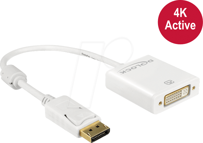 DELOCK 62600 - DisplayPort Adapter, DP 1.2 Stecker auf DVI 24+5 Buchse